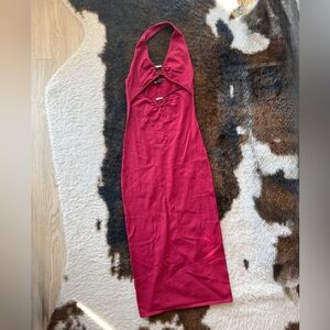 Zara Cut Out Knit Backless Midi Dress